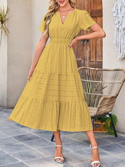 tiered-notched-short-sleeve-dress OhSoStyled at Sophia's Style-26